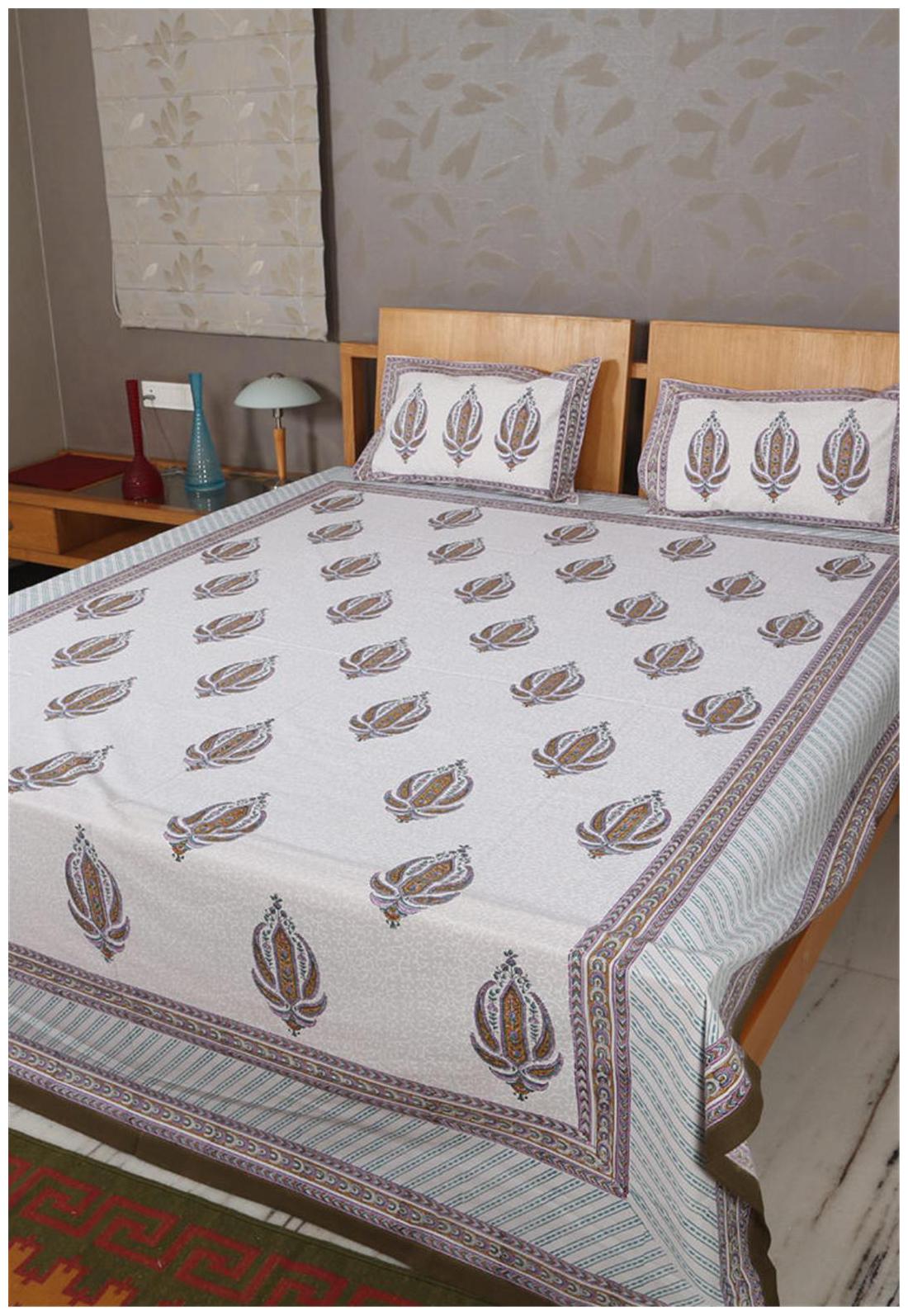 Rajrang Cotton Printed Double Size Bedsheet 104 TC ( 1 Bedsheet With 2 Pillow Covers White )
Rajrang Cotton Printed Double Size Bedsheet 104 TC ( 1 Bedsheet With 2 Pillow Covers White )