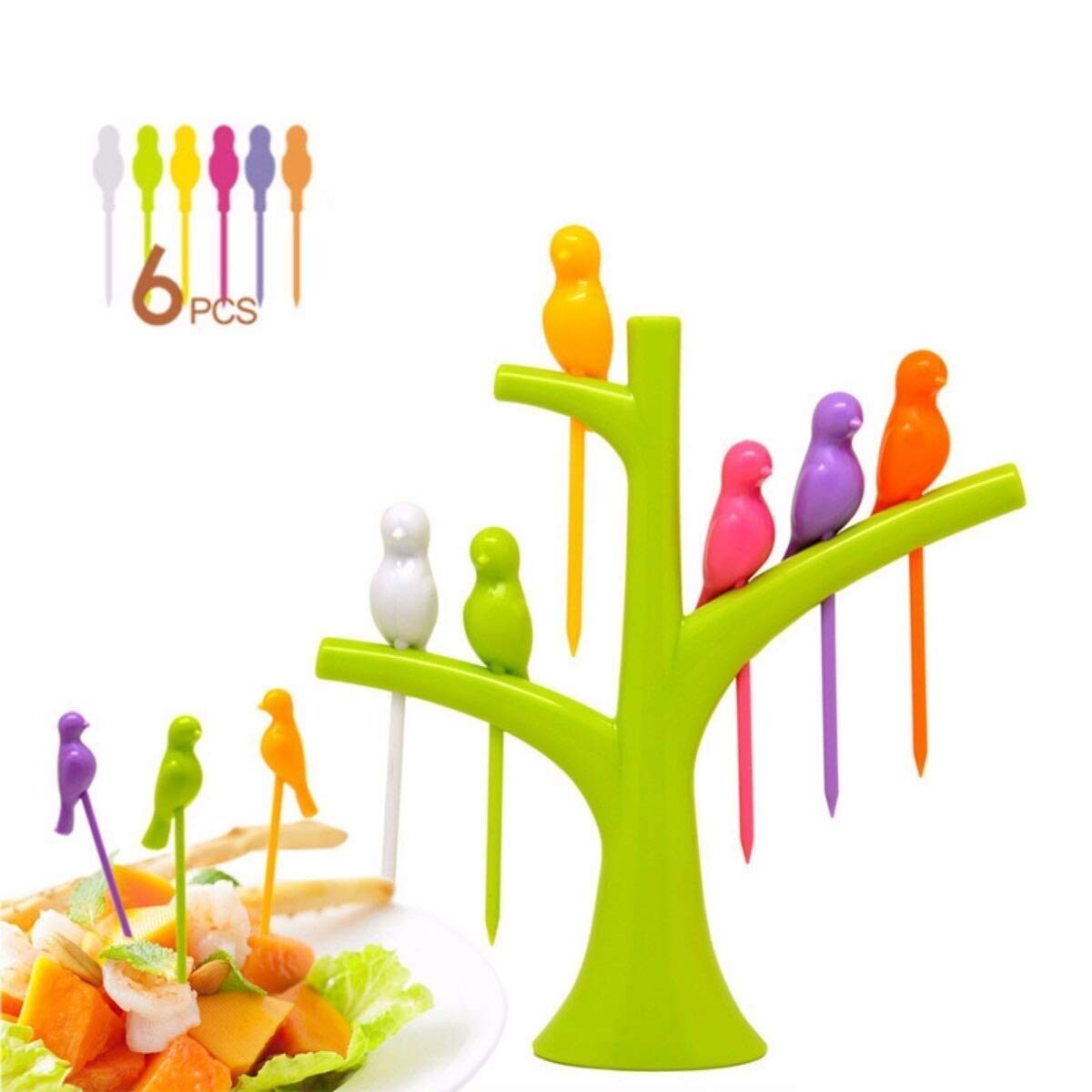 Right Traders Fruit Fork Decorative Bird Tree Set for Dining Table with 6 Bird Shape Fork ( Assorted Color)
Right Traders Fruit Fork Decorative Bird Tree Set for Dining Table with 6 Bird Shape Fork ( Assorted Color)