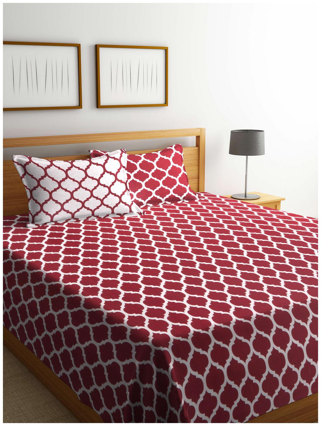 ROMEE Poly Cotton Abstract Queen Size Bedsheet 400 TC ( 1 Bedsheet With 2 Pillow Covers Red )
ROMEE Poly Cotton Abstract Queen Size Bedsheet 400 TC ( 1 Bedsheet With 2 Pillow Covers Red )