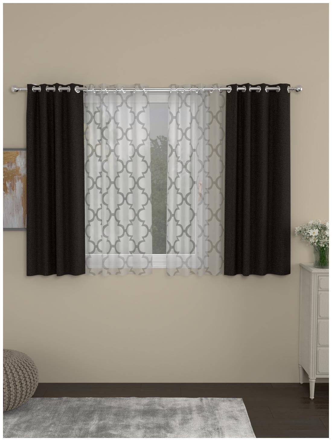 Rosara Home Cotton Window Blackout Brown Regular Curtain ( Eyelet Closure Solid )
Rosara Home Cotton Window Blackout Brown Regular Curtain ( Eyelet Closure Solid )