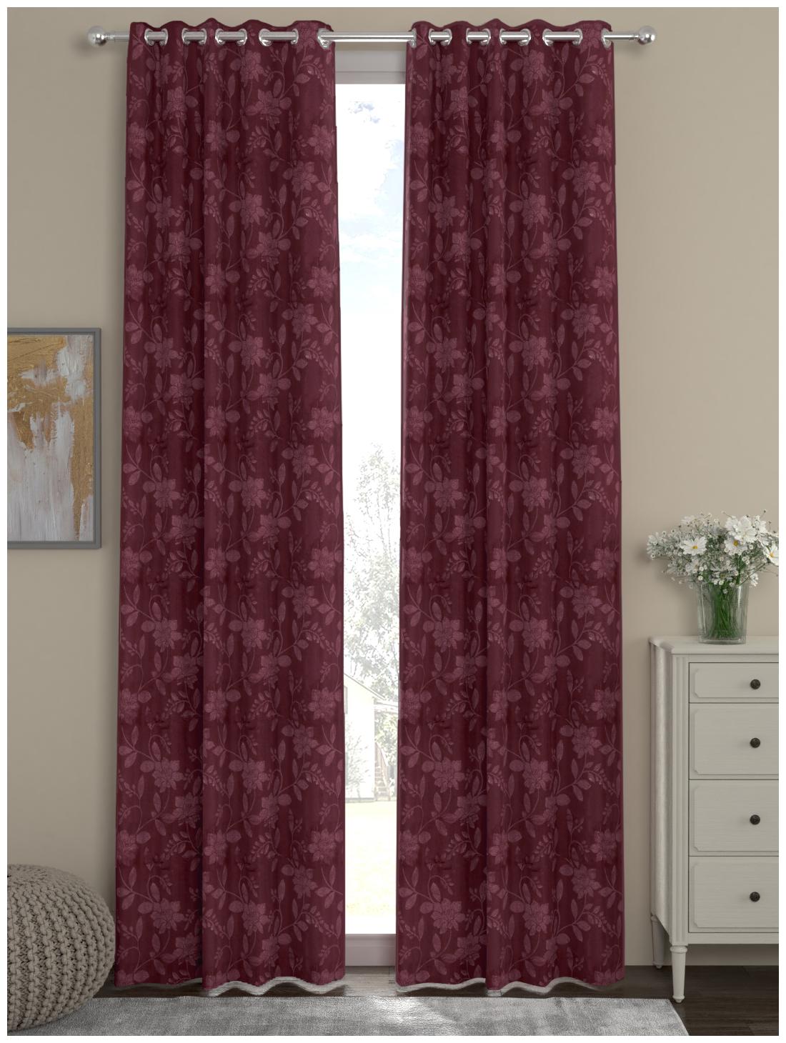 Rosara Home Polyester Long Door Semi Transparent Maroon Regular Curtain ( Eyelet Closure Motif )
Rosara Home Polyester Long Door Semi Transparent Maroon Regular Curtain ( Eyelet Closure Motif )