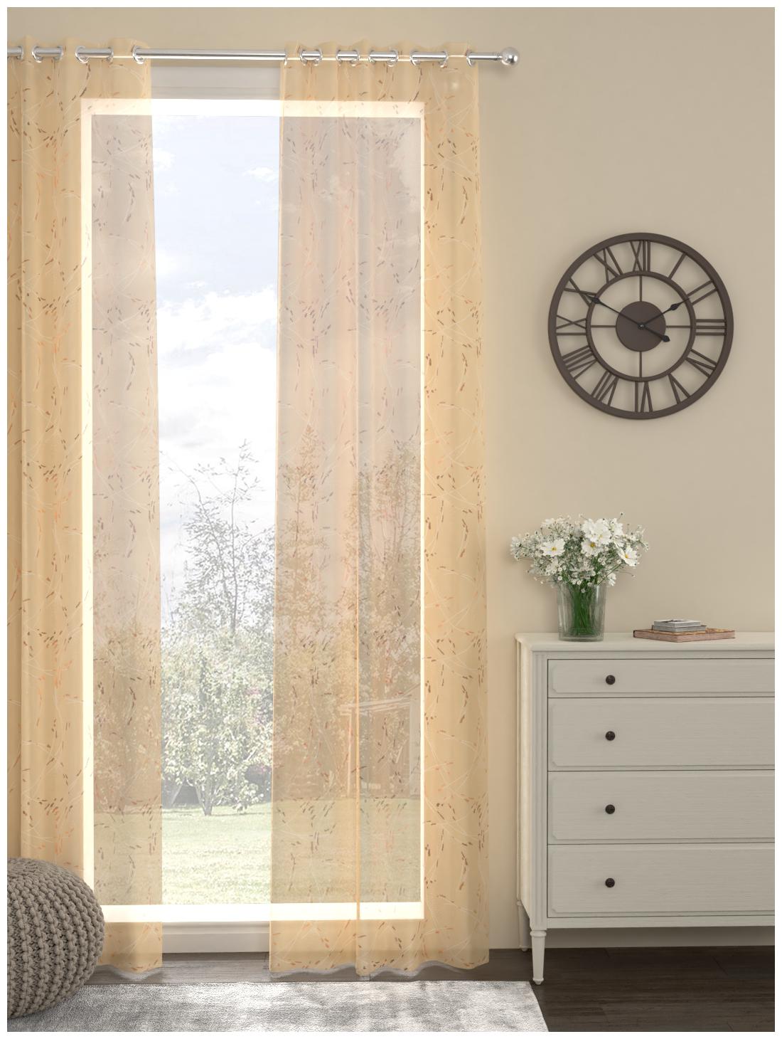 Rosara Home Polyester Long Door Transparent Peach Sheer Curtain ( Eyelet Closure Printed )
Rosara Home Polyester Long Door Transparent Peach Sheer Curtain ( Eyelet Closure Printed )