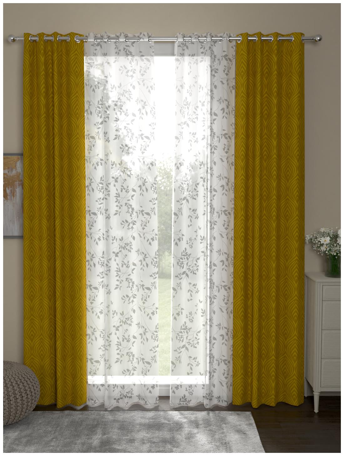 Rosara Home Polyester Door Semi Transparent Gold Regular Curtain ( Eyelet Closure Motif )
Rosara Home Polyester Door Semi Transparent Gold Regular Curtain ( Eyelet Closure Motif )
