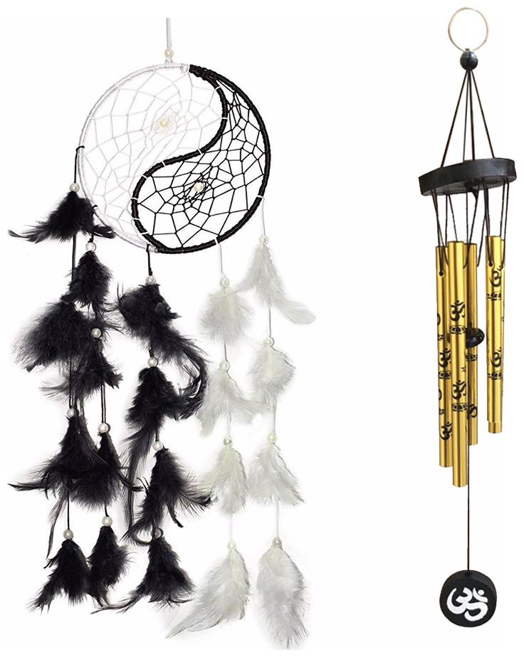 Ryme Combo of Yin Yang White and Black Dream Catcher and Om Printed Silver 5 Pipe Wind Chime
Ryme Combo of Yin Yang White and Black Dream Catcher and Om Printed Silver 5 Pipe Wind Chime
