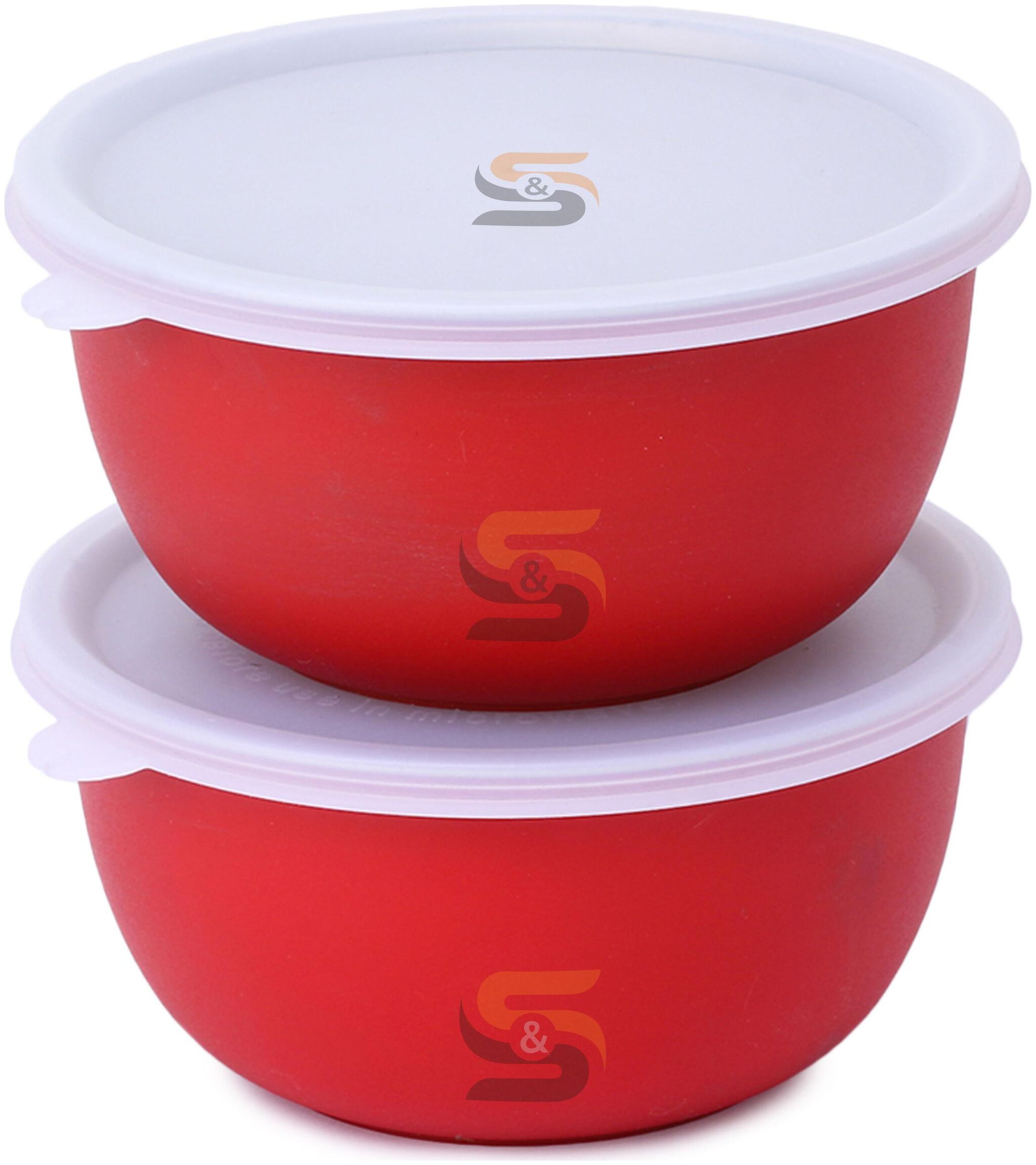 S S Microwave Safe Stainless Steel Plastic Coated Euro Bowl Set of 2 with LID (500ml Each) Red
S S Microwave Safe Stainless Steel Plastic Coated Euro Bowl Set of 2 with LID (500ml Each) Red