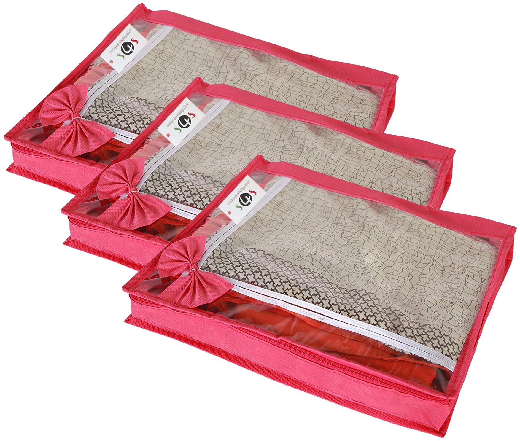 S4S Transparant View Non Woven Flower Design Attractive bow Saree Cover Bag Cloth Cover (PINK Set of 3)
S4S Transparant View Non Woven Flower Design Attractive bow Saree Cover Bag Cloth Cover (PINK Set of 3)