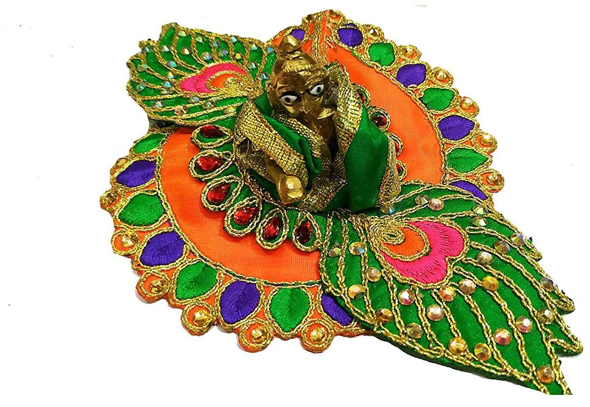 Salvus App Solutions Left Design Embroidery Work laddu Gopal Dress with 2 inch Brass laddu Gopal - Multicolor
Salvus App Solutions Left Design Embroidery Work laddu Gopal Dress with 2 inch Brass laddu Gopal - Multicolor