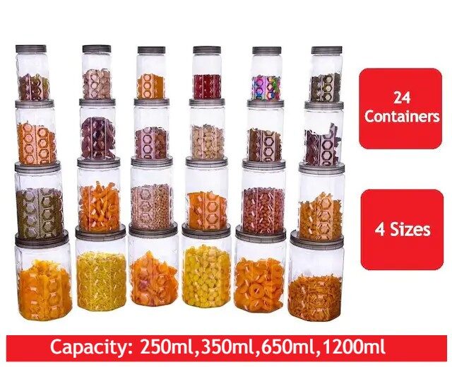 SEDULOUS Hexagon 24 pcs Transparent Plastic Container Set - 250ml 350ml 650ml 1200ml
SEDULOUS Hexagon 24 pcs Transparent Plastic Container Set - 250ml 350ml 650ml 1200ml