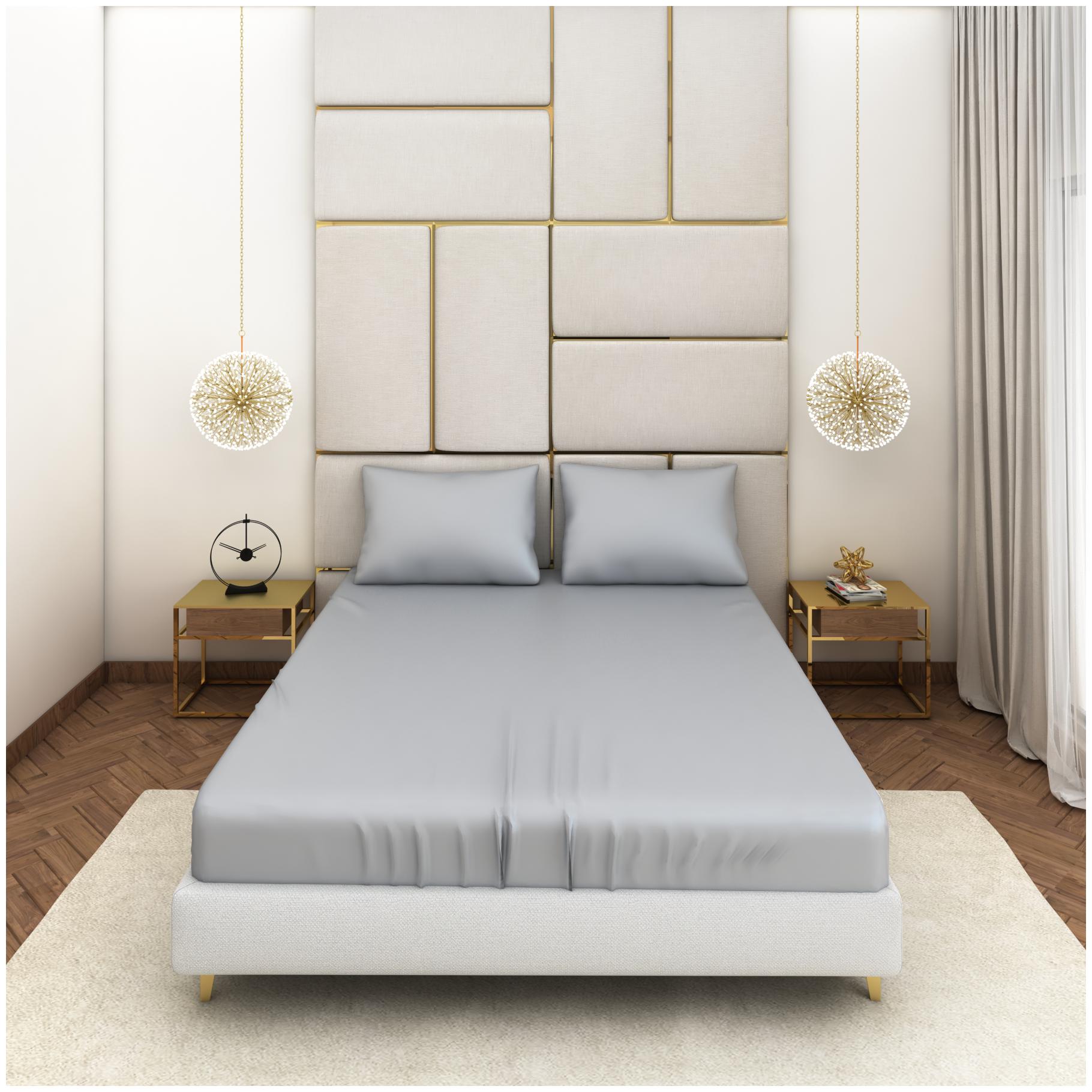 SEEVO Satin Solid King Size Bedsheet 400 TC ( 1 Bedsheet With 2 Pillow Covers Blue )
SEEVO Satin Solid King Size Bedsheet 400 TC ( 1 Bedsheet With 2 Pillow Covers Blue )