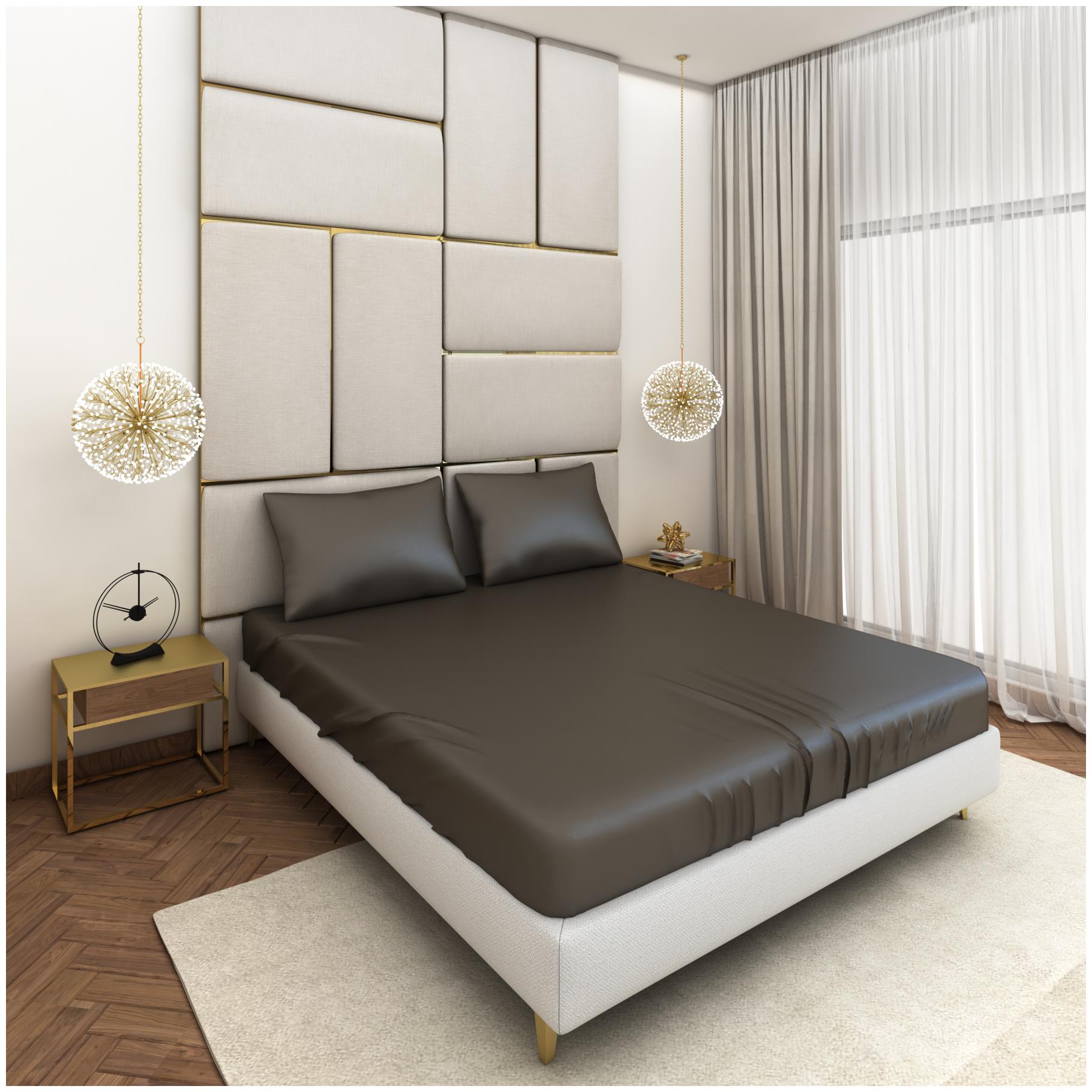 SEEVO Satin Solid King Size Bedsheet 400 TC ( 1 Bedsheet With 2 Pillow Covers Brown )
SEEVO Satin Solid King Size Bedsheet 400 TC ( 1 Bedsheet With 2 Pillow Covers Brown )