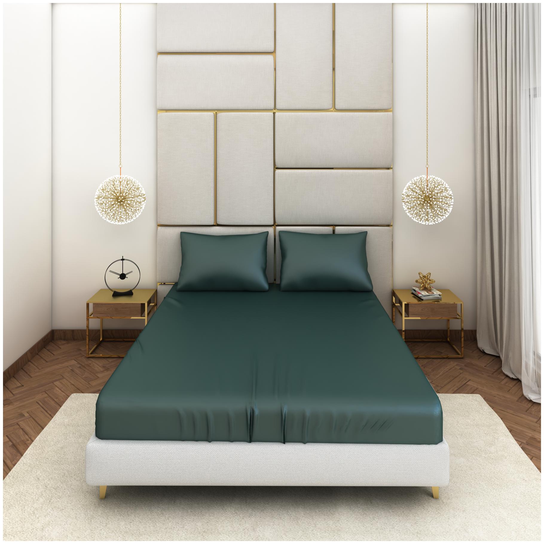 SEEVO Satin Solid Double Size Bedsheet 400 TC ( 1 Bedsheet With 2 Pillow Covers Green )
SEEVO Satin Solid Double Size Bedsheet 400 TC ( 1 Bedsheet With 2 Pillow Covers Green )