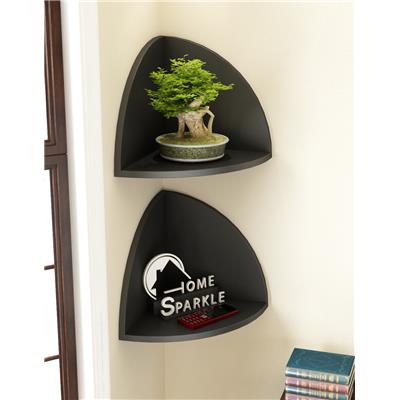 Home Sparkle Set Of 2 Corner Wall Shelfs