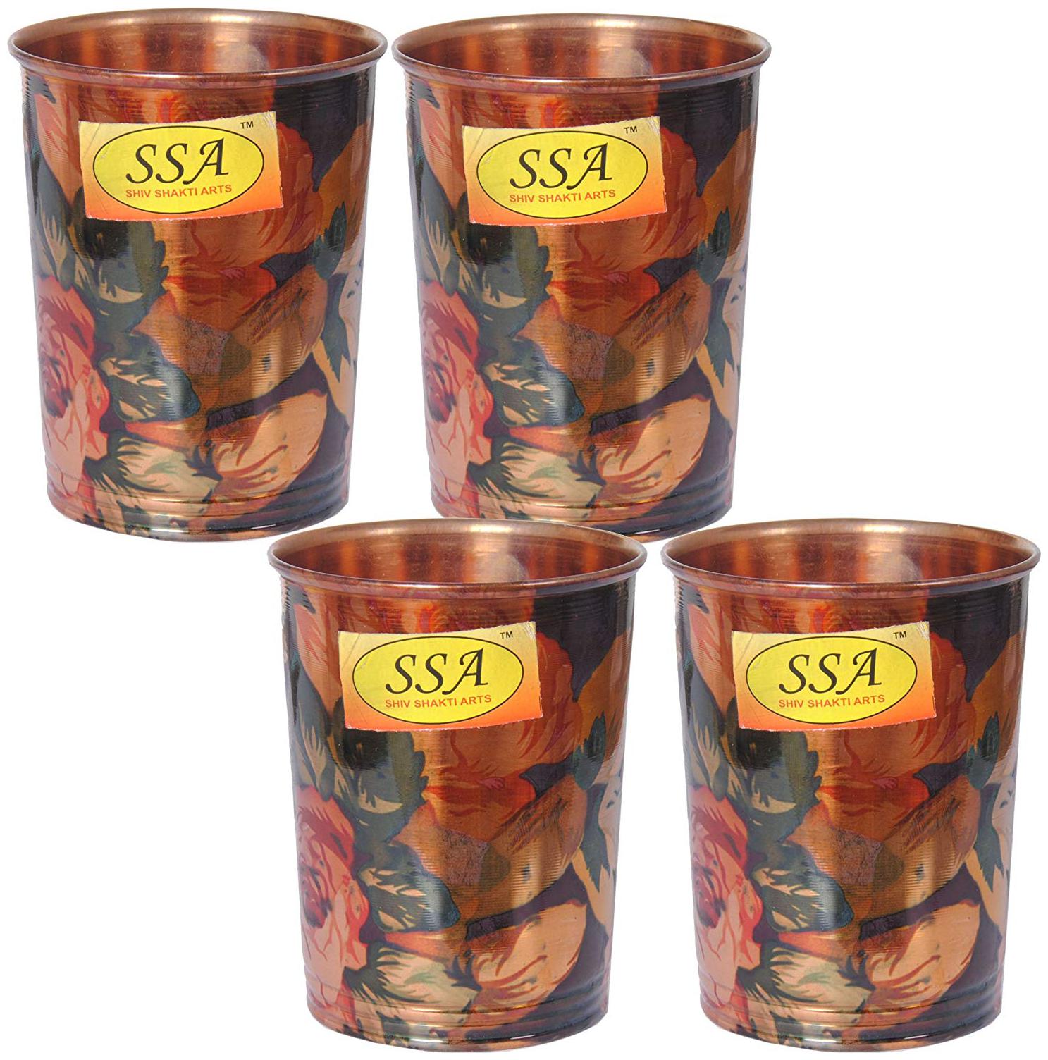 Shiv Shakti Arts Handmade Pure Copper Glass Tumbler Cup Printed Design No 4 Volume -200 ml each Set Of 4
Shiv Shakti Arts Handmade Pure Copper Glass Tumbler Cup Printed Design No 4 Volume -200 ml each Set Of 4