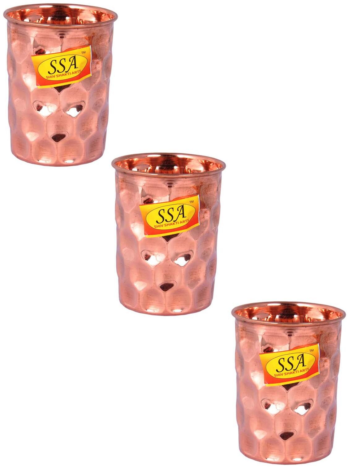 Shiv Shakti Arts Handmade Pure Copper Glass Diamond Cut Design Tumbler Capacity-300 ml Each Set of 3
Shiv Shakti Arts Handmade Pure Copper Glass Diamond Cut Design Tumbler Capacity-300 ml Each Set of 3