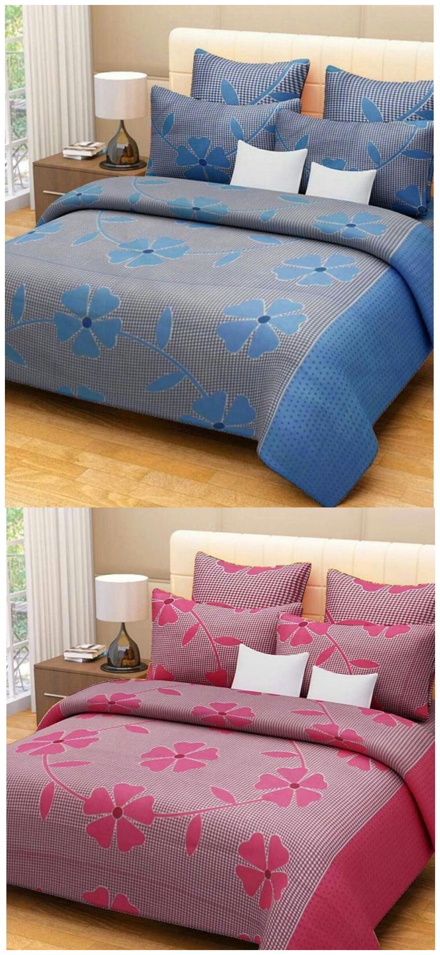 Shree Jee Microfiber Floral Double Size Bedsheet 104 TC ( 2 Bedsheet With 4 Pillow Covers Blue )
Shree Jee Microfiber Floral Double Size Bedsheet 104 TC ( 2 Bedsheet With 4 Pillow Covers Blue )