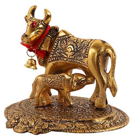 Shrines Prosper Kamdhenu Oxidised Gold Finished Brass Like Cow and Calf Figurine Decorative Gift Item (Set of 1)
Shrines Prosper Kamdhenu Oxidised Gold Finished Brass Like Cow and Calf Figurine Decorative Gift Item (Set of 1)