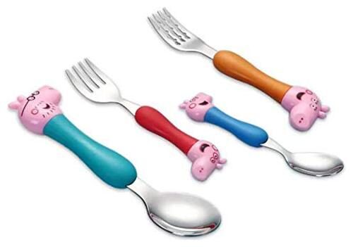 Shrines Stainless Steel Spoon And Fork Set- Baby Feed Peppa Pig Cartoon Theme Spoon And Fork Set Of 4
Shrines Stainless Steel Spoon And Fork Set- Baby Feed Peppa Pig Cartoon Theme Spoon And Fork Set Of 4