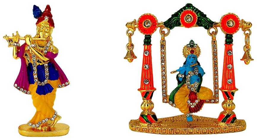 Silver Plated Lord Krishna Murlidhar Oxidised Antique Gold Plated Lord Krishna Murlidhar on Swing Electroplated Religious Idol-Statue for Vastu Gift and Car
Silver Plated Lord Krishna Murlidhar Oxidised Antique Gold Plated Lord Krishna Murlidhar on Swing Electroplated Religious Idol-Statue for Vastu Gift and Car