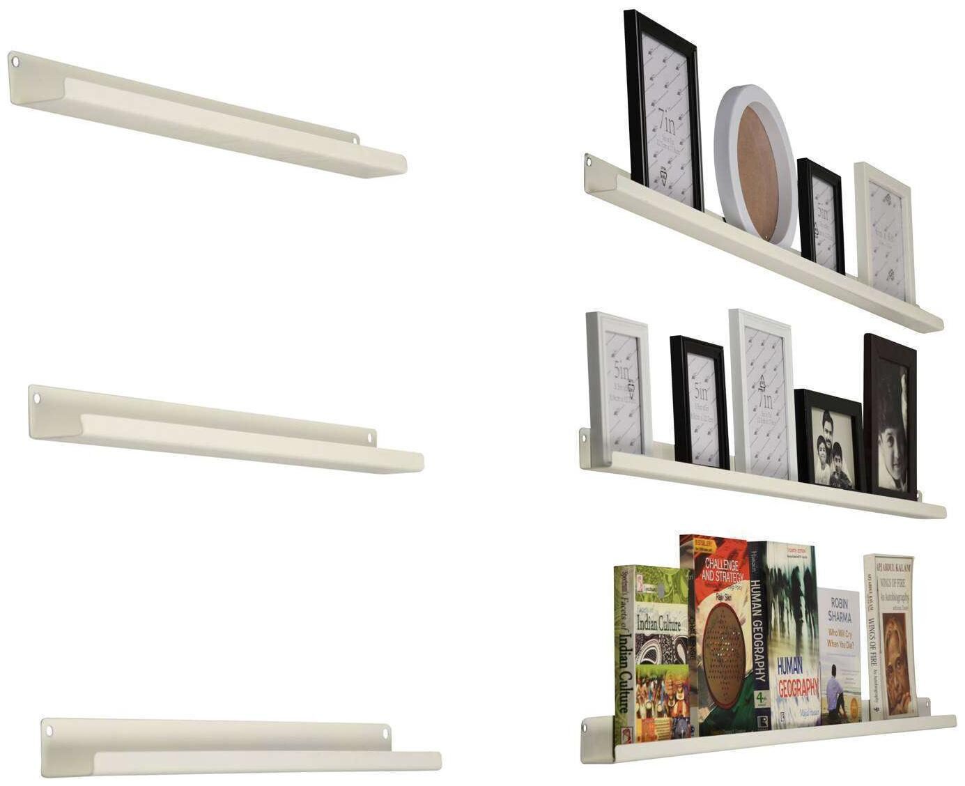 Smart Shelter Designer wall mount photo frame shelf Book showcase shelf Photo Album shelf ( 100 cm long) ( Pack of 3) (100 Made of Metal)
Smart Shelter Designer wall mount photo frame shelf Book showcase shelf Photo Album shelf ( 100 cm long) ( Pack of 3) (100 Made of Metal)