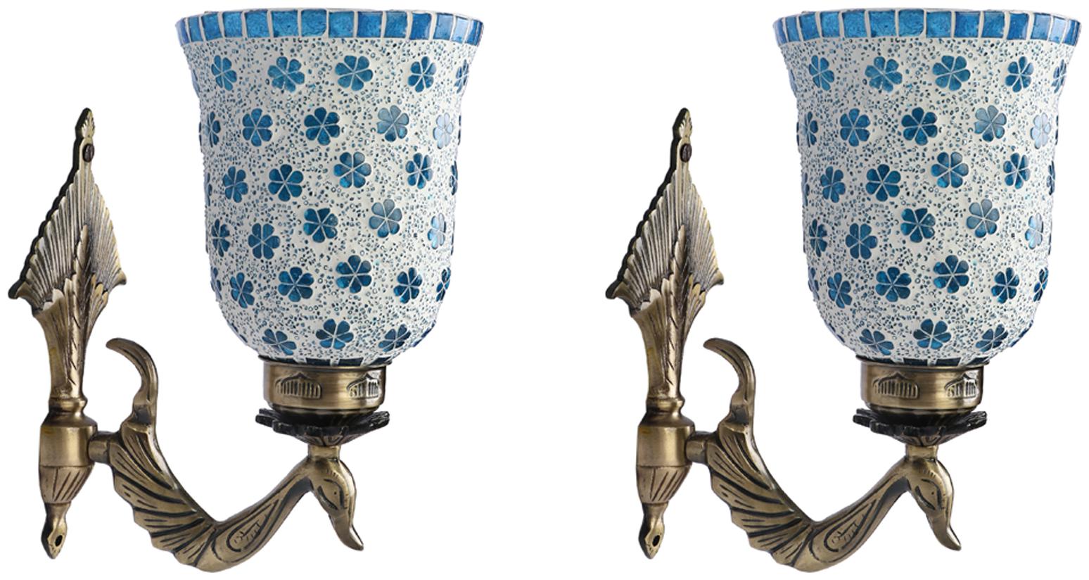 Somil Designer Peacock Shape Quality Metal Fitting Wall Lamp Light With Hand Decorative Mosaic Glass Shade (Set Of 2)
Somil Designer Peacock Shape Quality Metal Fitting Wall Lamp Light With Hand Decorative Mosaic Glass Shade (Set Of 2)