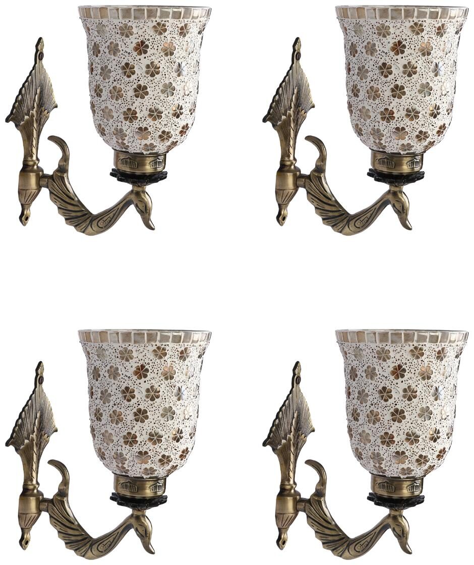 Somil Designer Peacock Shape Quality Metal Fitting Wall Lamp Light With Hand Decorative Mosaic Glass Shade (Set Of 4)
Somil Designer Peacock Shape Quality Metal Fitting Wall Lamp Light With Hand Decorative Mosaic Glass Shade (Set Of 4)