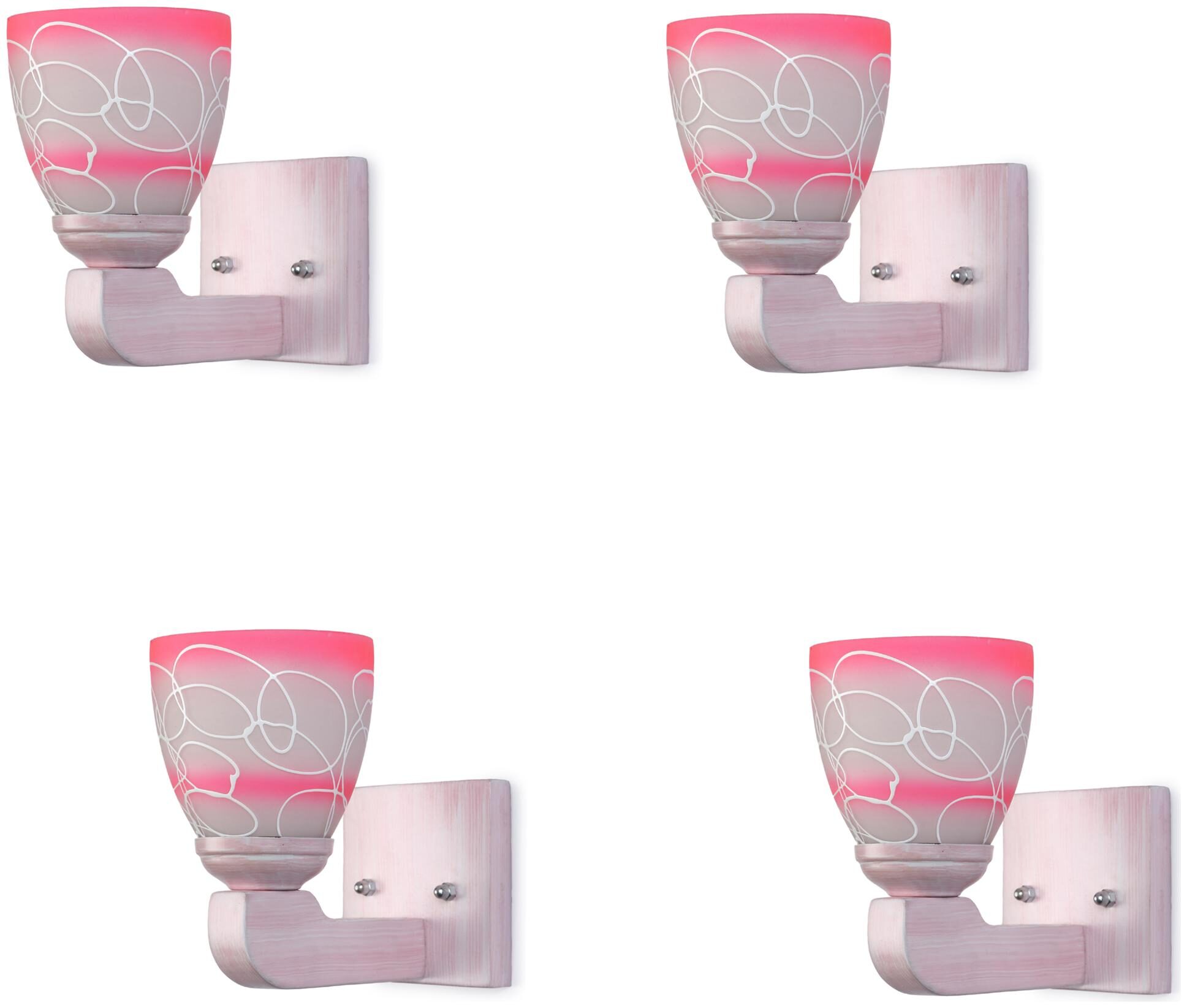 Somil LED Sconce Glass Wall Lamp Light With Sweet Pink Wood Fitting 7 Watt With All Fixture (Set Of 4)
Somil LED Sconce Glass Wall Lamp Light With Sweet Pink Wood Fitting 7 Watt With All Fixture (Set Of 4)