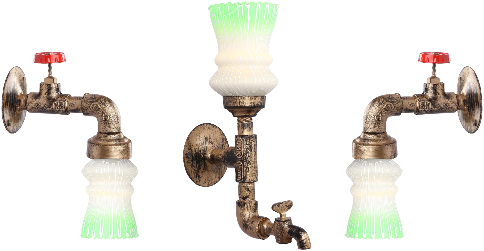 Somil Vintage Tap Shape Combo Wall Lamp Light With Colorful Decorative Shade E27 Metal Glass ( Set Of 3 )
Somil Vintage Tap Shape Combo Wall Lamp Light With Colorful Decorative Shade E27 Metal Glass ( Set Of 3 )