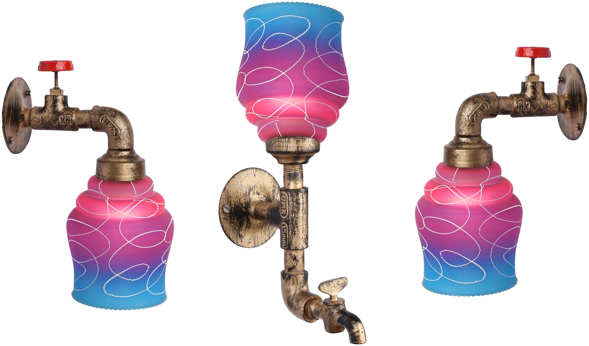 Somil Vintage Tap Shape Combo Wall Lamp Light With Colorful Decorative Shade (Set Of 3)
Somil Vintage Tap Shape Combo Wall Lamp Light With Colorful Decorative Shade (Set Of 3)