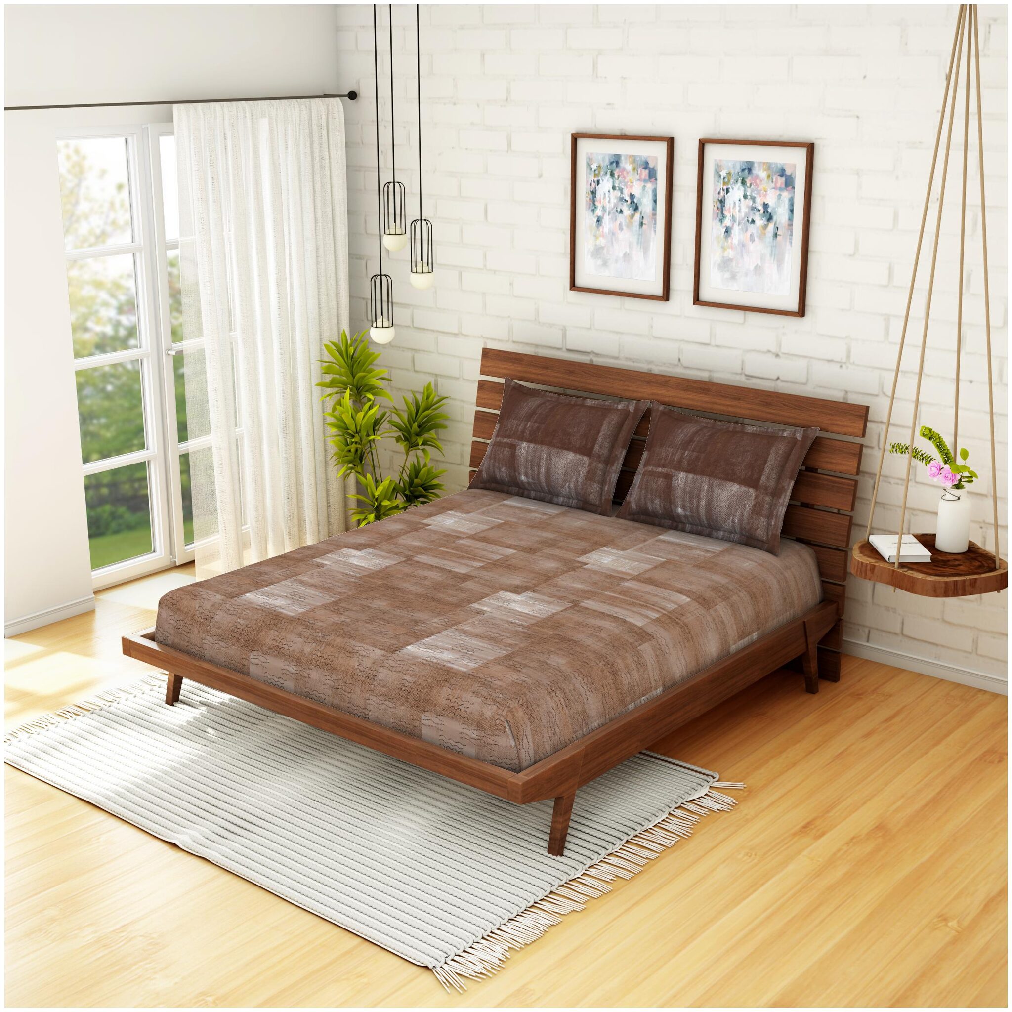 Spaces Cotton Abstract Double Size Bedsheet 144 TC ( 1 Bedsheet With 2 Pillow Covers Brown )
Spaces Cotton Abstract Double Size Bedsheet 144 TC ( 1 Bedsheet With 2 Pillow Covers Brown )