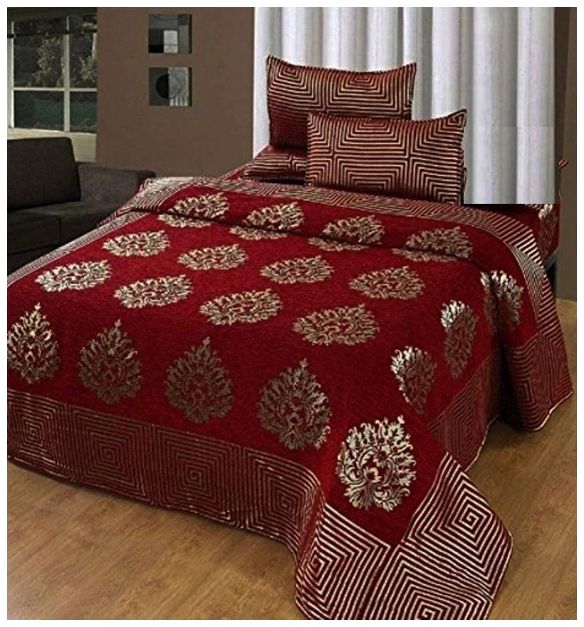 Spangle Homes Chenille Abstract Double Size Bedsheet 500 TC ( 1 Bedsheet With 2 Pillow Covers Maroon )
Spangle Homes Chenille Abstract Double Size Bedsheet 500 TC ( 1 Bedsheet With 2 Pillow Covers Maroon )