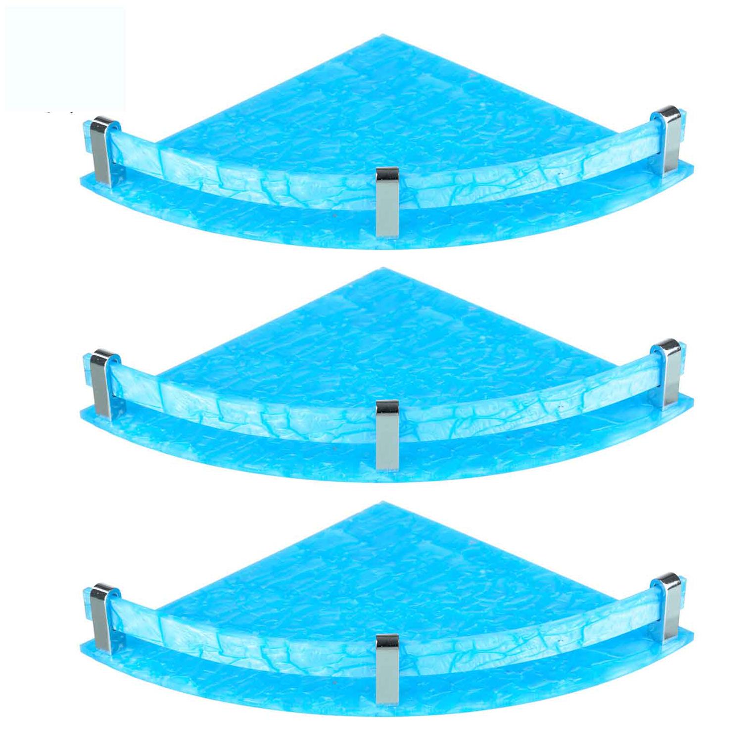 Stimulus Stylish Acrylic Wall Mount Bathroom Corner Shelf Set Of 3 pcs (Size - 12X12 inch) (Marble Blue) With Polish Acrylic Patti
Stimulus Stylish Acrylic Wall Mount Bathroom Corner Shelf Set Of 3 pcs (Size - 12X12 inch) (Marble Blue) With Polish Acrylic Patti