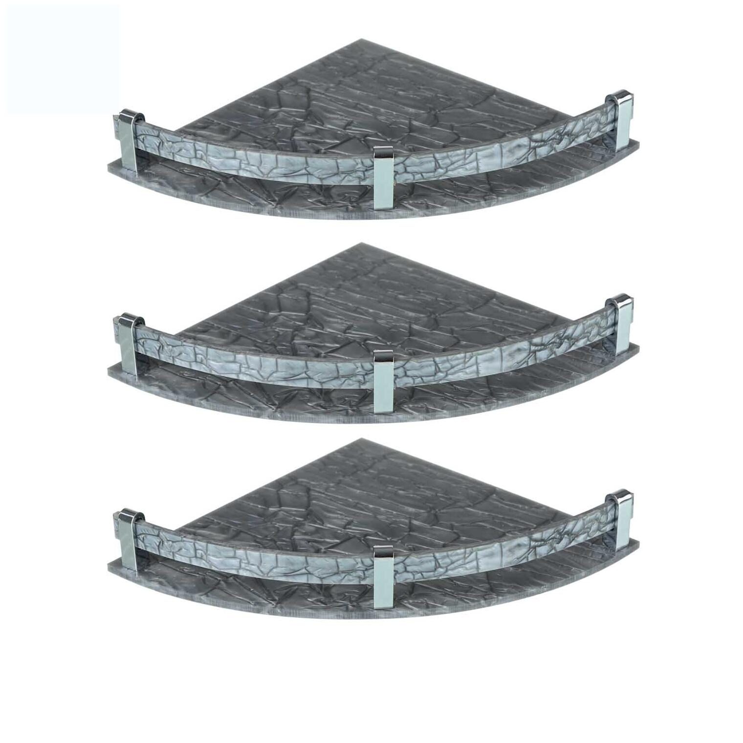 Stimulus Stylish Acrylic Wall Mount Bathroom Corner Shelf Set Of 3 pcs (Size - 12X12 inch) (Marble Grey) With Polish Acrylic Patti
Stimulus Stylish Acrylic Wall Mount Bathroom Corner Shelf Set Of 3 pcs (Size - 12X12 inch) (Marble Grey) With Polish Acrylic Patti