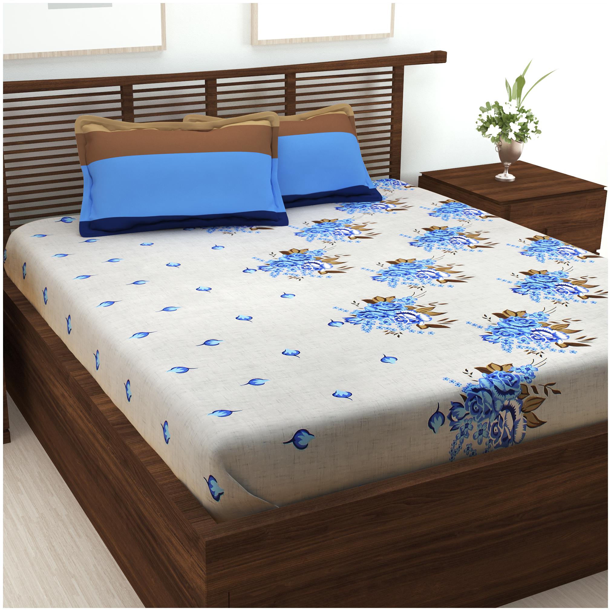 Story Home Cotton Floral King Size Bedsheet 186 TC ( 1 Bedsheet With 2 Pillow Covers Blue )
Story Home Cotton Floral King Size Bedsheet 186 TC ( 1 Bedsheet With 2 Pillow Covers Blue )