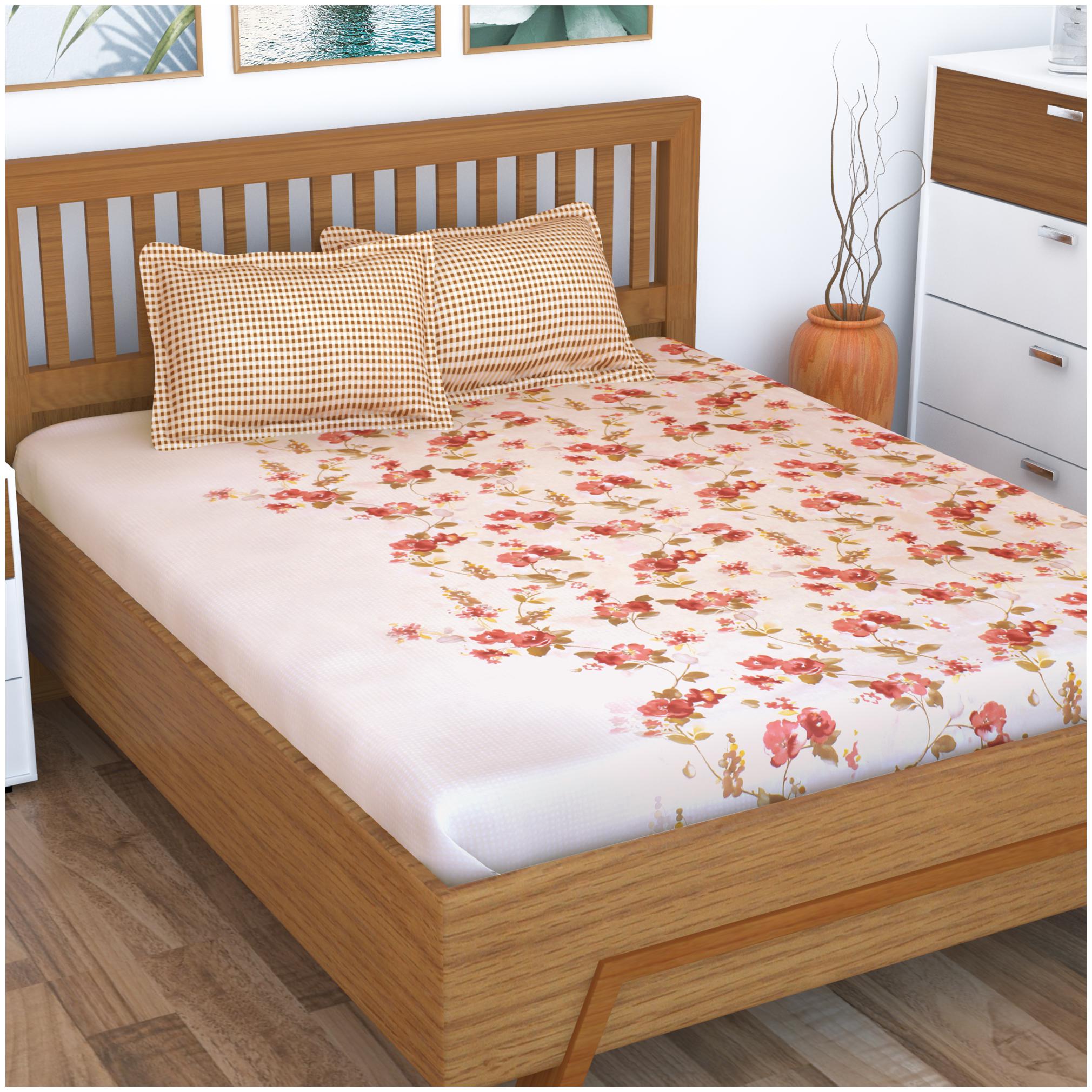 Story Home Cotton Floral King Size Bedsheet 186 TC ( 1 Bedsheet With 2 Pillow Covers Peach )
Story Home Cotton Floral King Size Bedsheet 186 TC ( 1 Bedsheet With 2 Pillow Covers Peach )