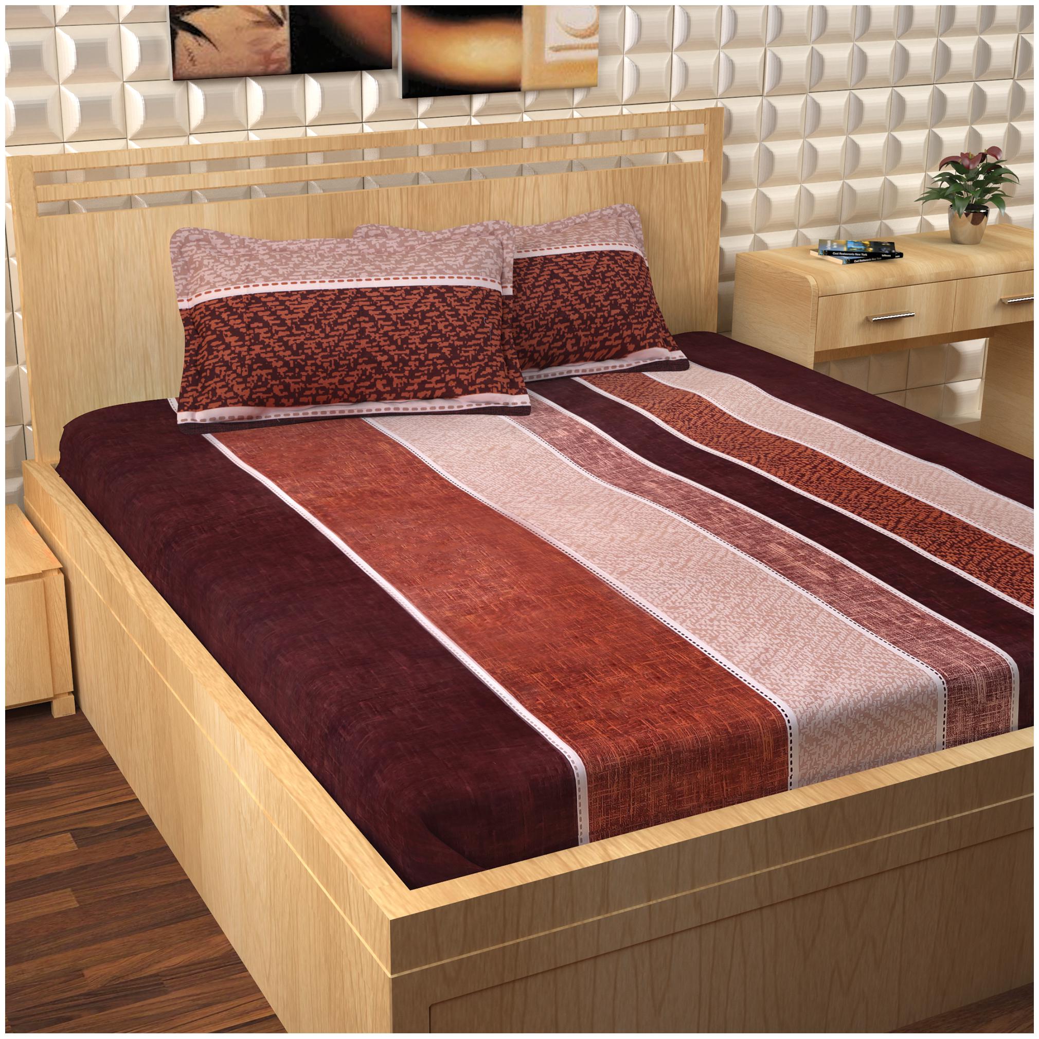 Story Home Cotton Striped King Size Bedsheet 300 TC ( 1 Bedsheet With 2 Pillow Covers Brown )
Story Home Cotton Striped King Size Bedsheet 300 TC ( 1 Bedsheet With 2 Pillow Covers Brown )
