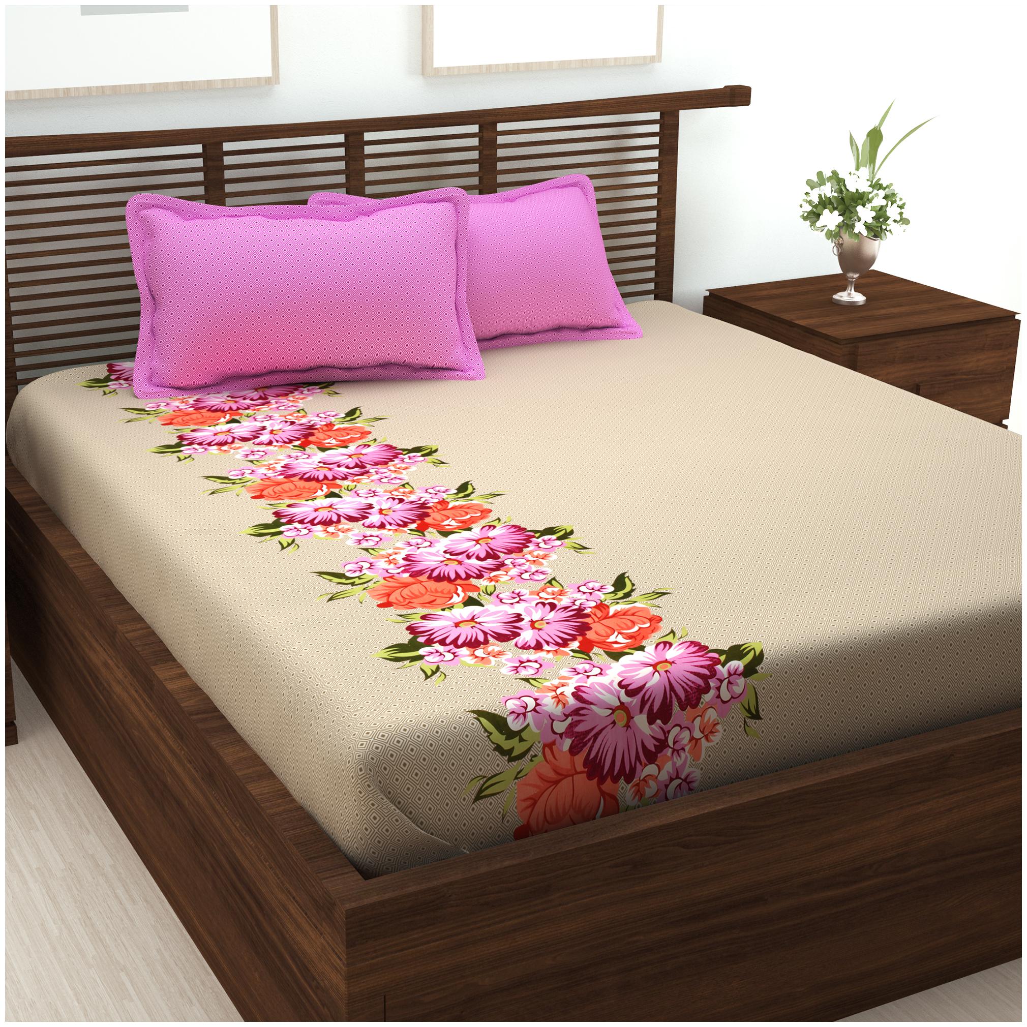 Story Home Cotton Floral King Size Bedsheet 186 TC ( 1 Bedsheet With 2 Pillow Covers Pink )
Story Home Cotton Floral King Size Bedsheet 186 TC ( 1 Bedsheet With 2 Pillow Covers Pink )