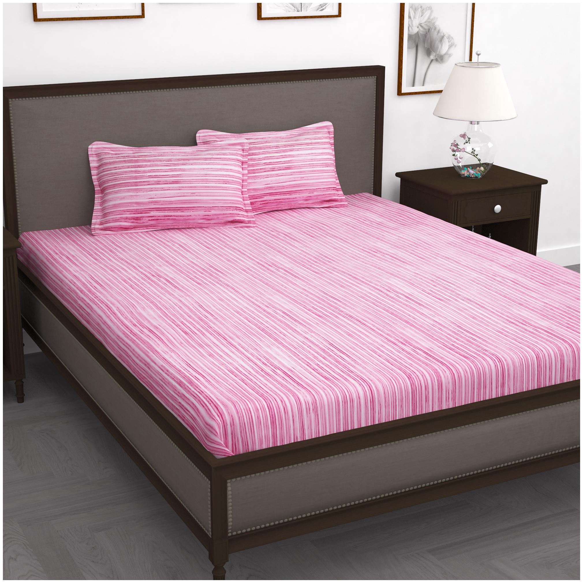 Story Home Cotton Striped King Size Bedsheet 210 TC ( 1 Bedsheet With 2 Pillow Covers Pink )
Story Home Cotton Striped King Size Bedsheet 210 TC ( 1 Bedsheet With 2 Pillow Covers Pink )