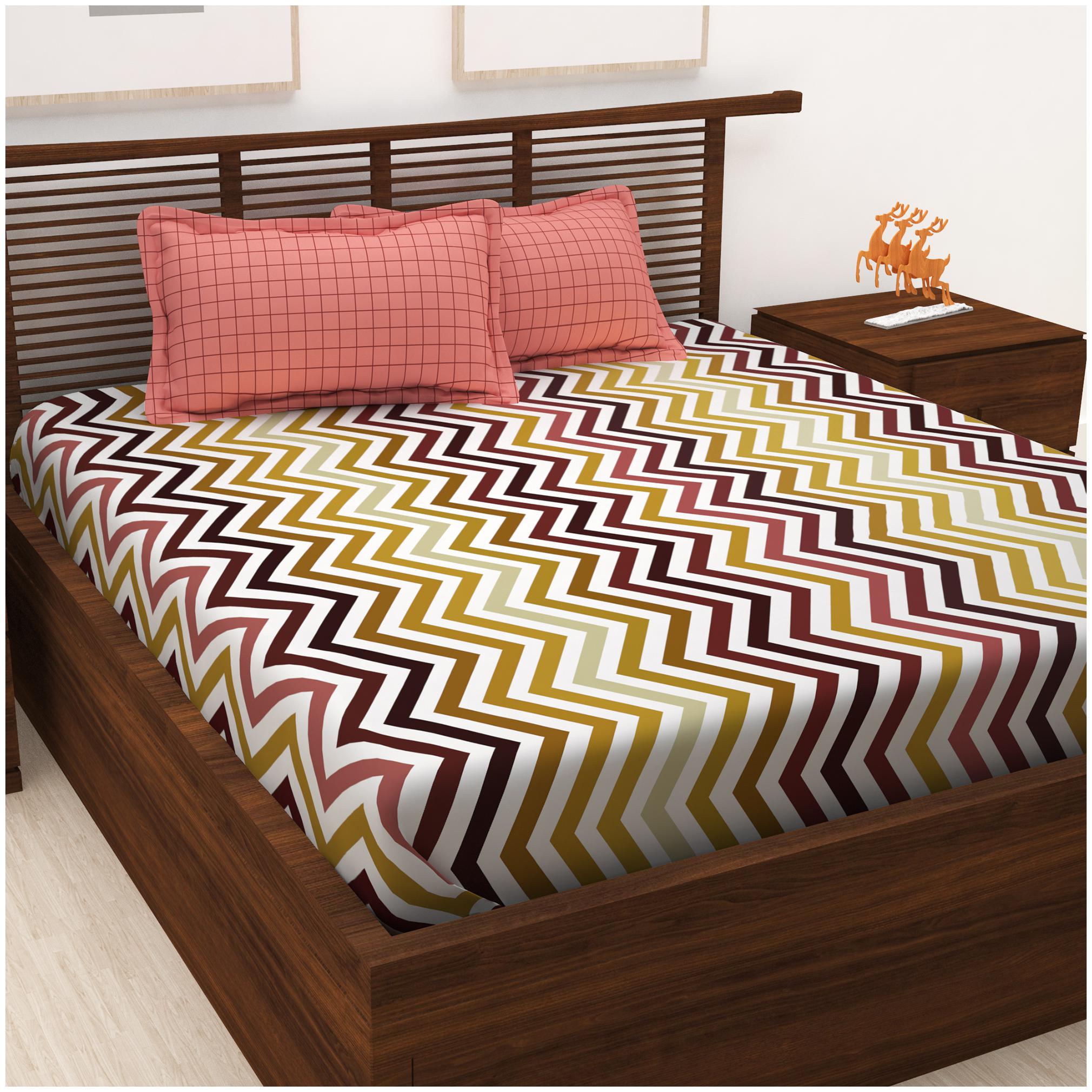 Story Home Cotton Geometric Double Size Bedsheet 120 TC ( 1 Bedsheet With 2 Pillow Covers Brown )
Story Home Cotton Geometric Double Size Bedsheet 120 TC ( 1 Bedsheet With 2 Pillow Covers Brown )