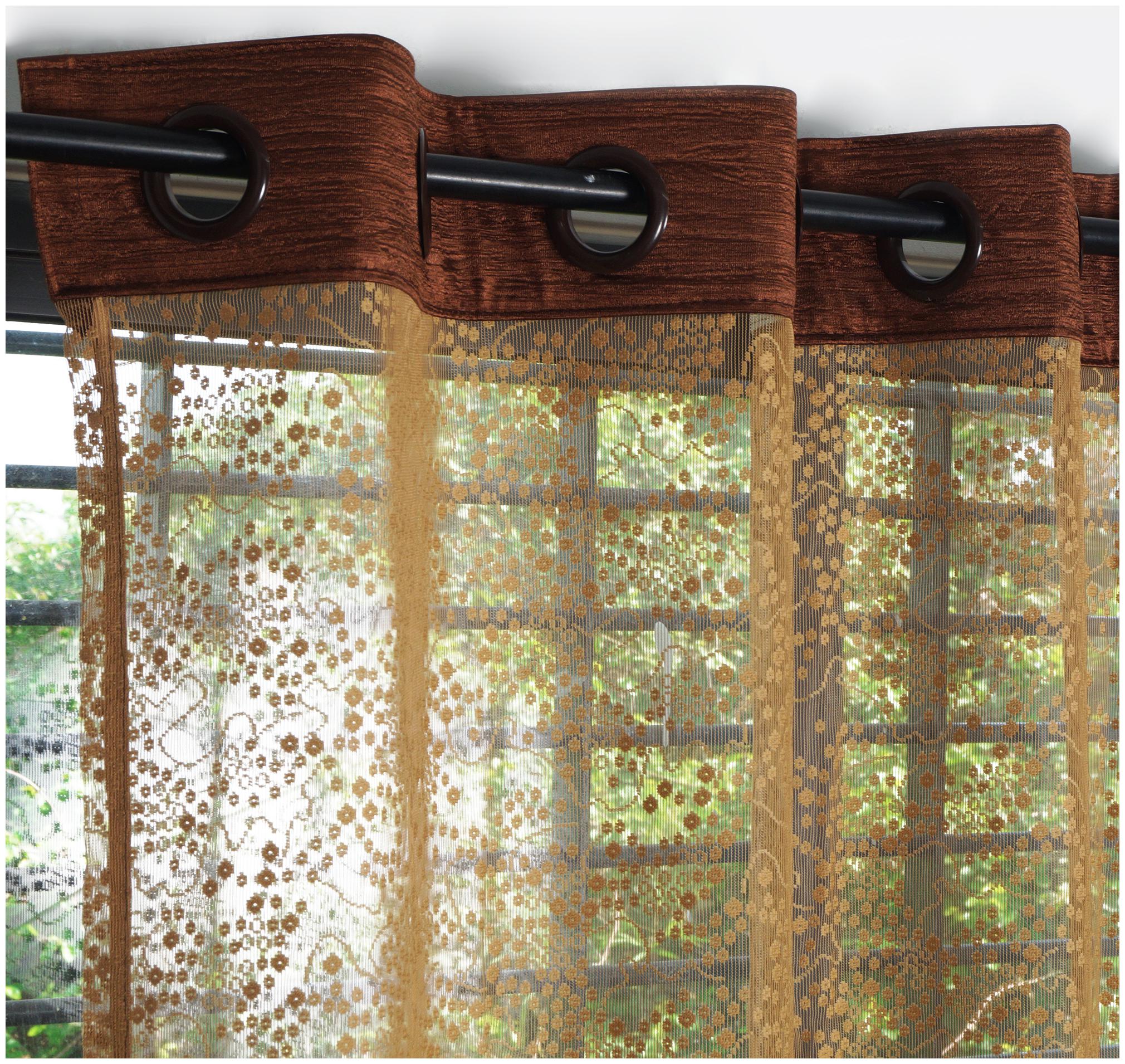 Story Home Polyester Door Semi Transparent Brown Sheer Curtain ( Eyelet Closure Abstract )
Story Home Polyester Door Semi Transparent Brown Sheer Curtain ( Eyelet Closure Abstract )