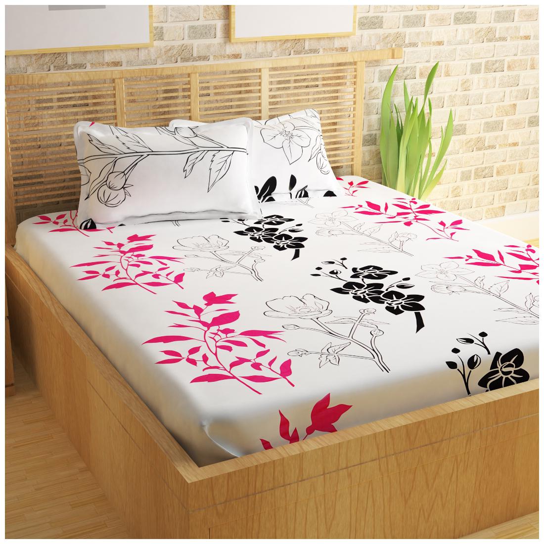 Story Home Cotton Floral Double Size Bedsheet 240 TC ( 1 Bedsheet With 2 Pillow Covers White )
Story Home Cotton Floral Double Size Bedsheet 240 TC ( 1 Bedsheet With 2 Pillow Covers White )