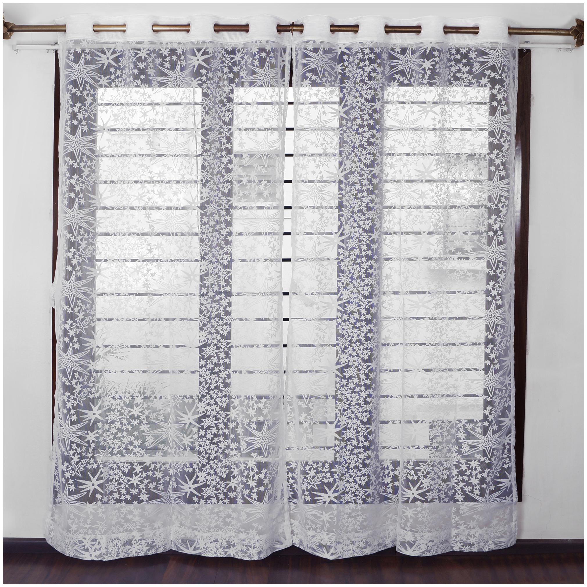 Story Home Polyester Long Door Semi Transparent White Sheer Curtain ( Eyelet Closure Abstract )
Story Home Polyester Long Door Semi Transparent White Sheer Curtain ( Eyelet Closure Abstract )