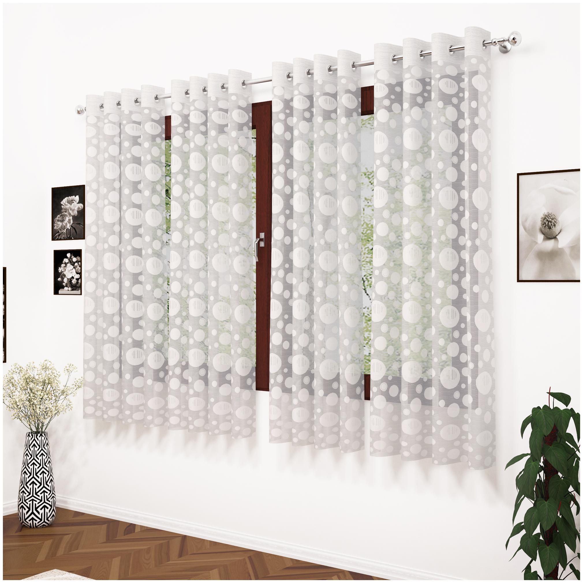 Story Home Polyester Window Semi Transparent White Sheer Curtain ( Eyelet Closure Polka Dot )
Story Home Polyester Window Semi Transparent White Sheer Curtain ( Eyelet Closure Polka Dot )