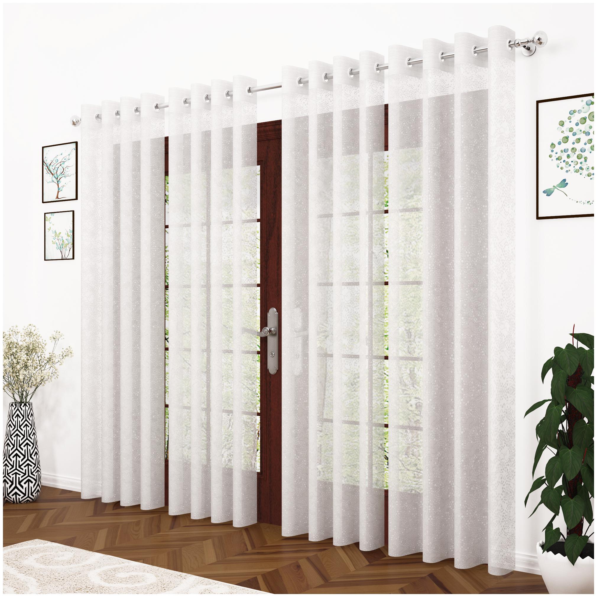 Story Home Polyester Door Semi Transparent White Sheer Curtain ( Eyelet Closure Abstract )
Story Home Polyester Door Semi Transparent White Sheer Curtain ( Eyelet Closure Abstract )
