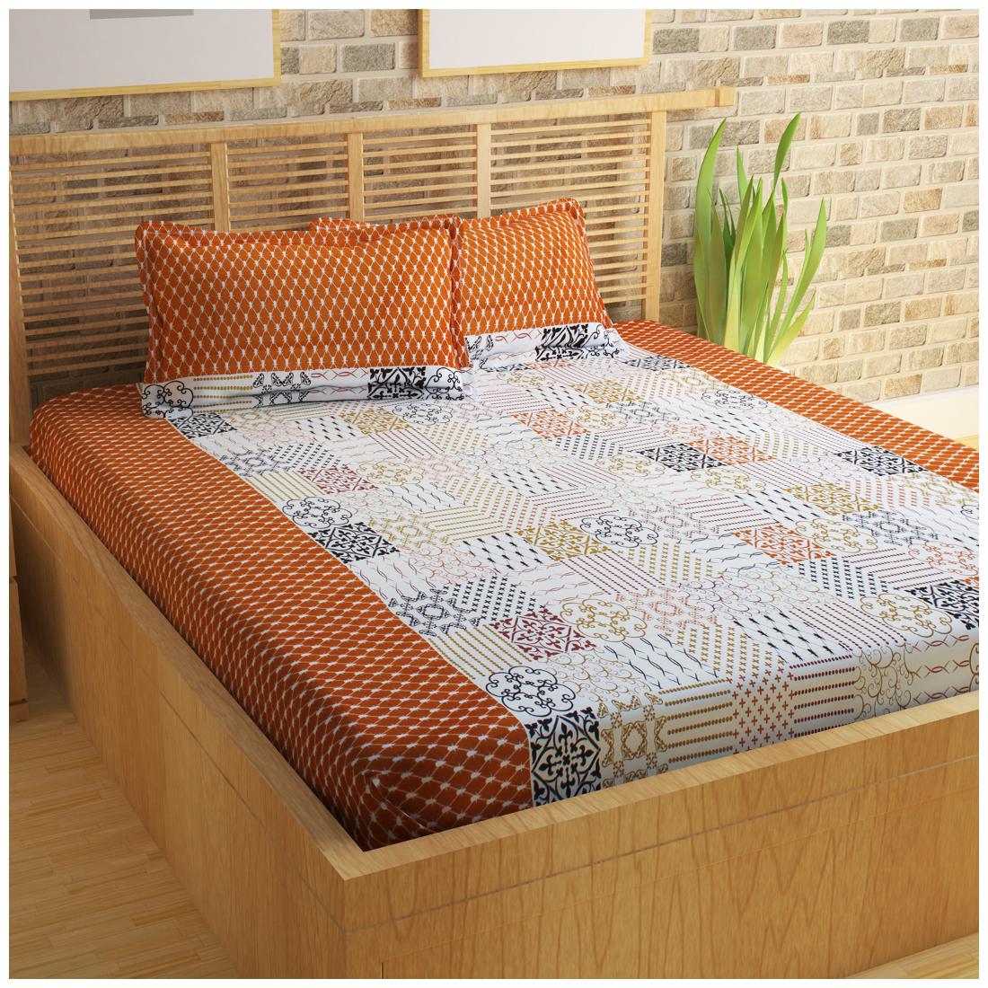 Story Home Cotton Geometric Double Size Bedsheet 152 TC ( 1 Bedsheet With 2 Pillow Covers Brown )
Story Home Cotton Geometric Double Size Bedsheet 152 TC ( 1 Bedsheet With 2 Pillow Covers Brown )