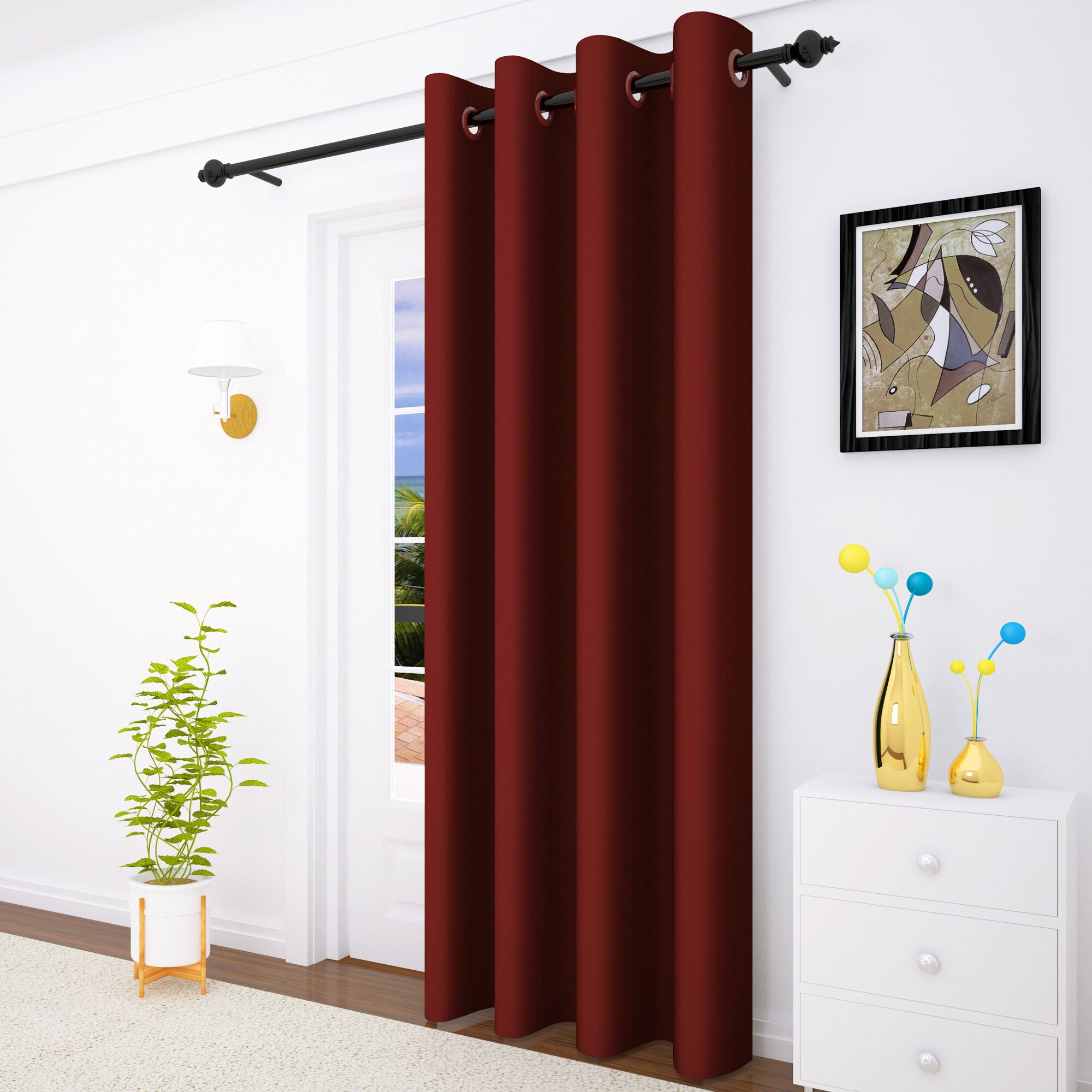 Story Home 1 Pc Faux Silk Blackout Door Curtain-7 ft 
Story Home 1 Pc Faux Silk Blackout Door Curtain-7 ft