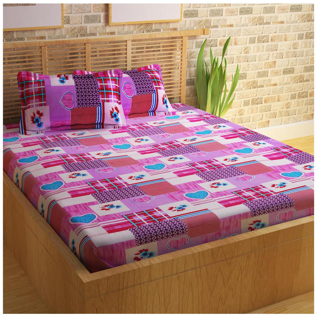 Story Home Cotton Floral Double Size Bedsheet 152 TC ( 1 Bedsheet With 2 Pillow Covers Violet )
Story Home Cotton Floral Double Size Bedsheet 152 TC ( 1 Bedsheet With 2 Pillow Covers Violet )