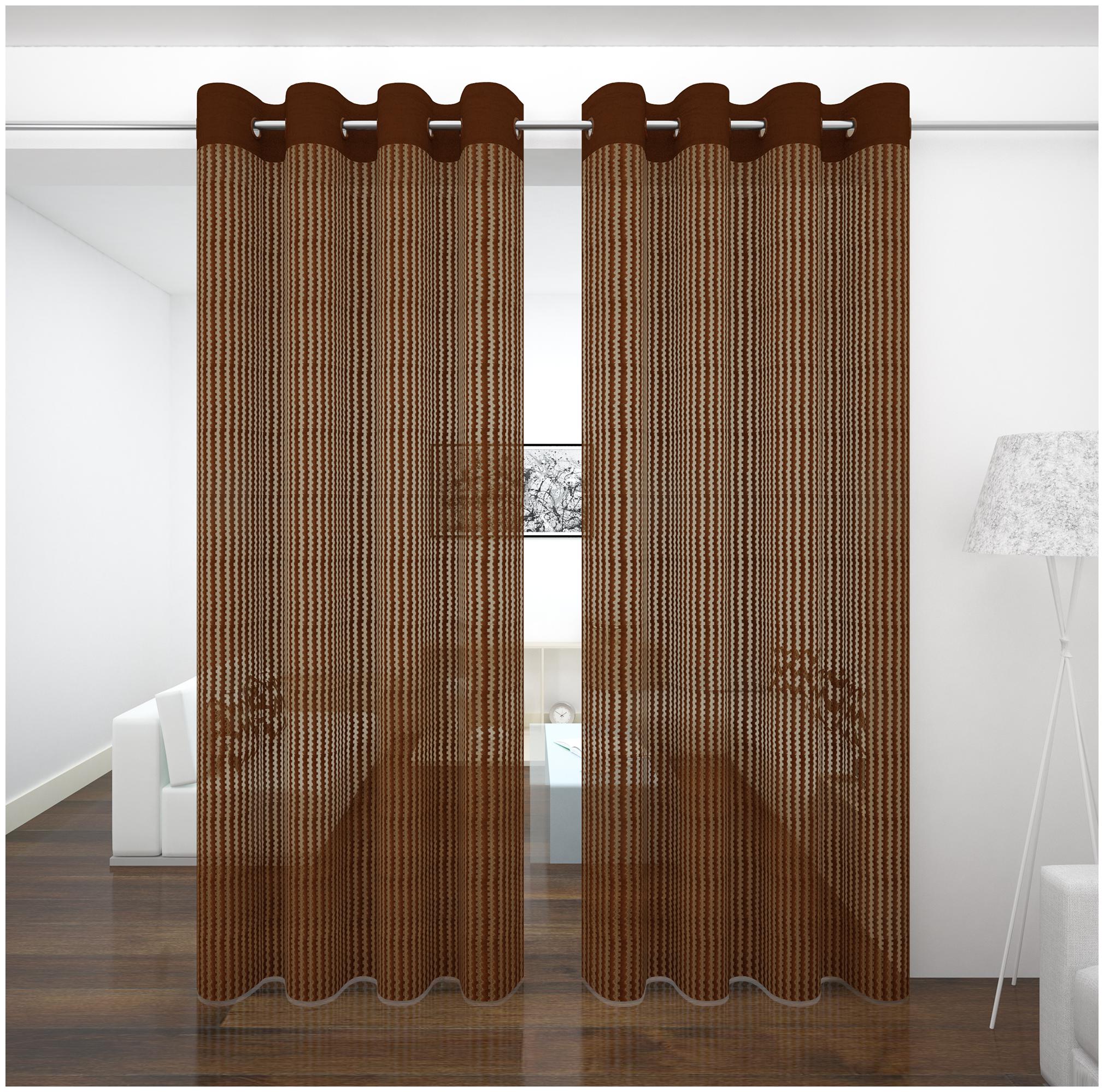 Story Home Polyester Long Door Semi Transparent Brown Sheer Curtain ( Eyelet Closure Striped )
Story Home Polyester Long Door Semi Transparent Brown Sheer Curtain ( Eyelet Closure Striped )