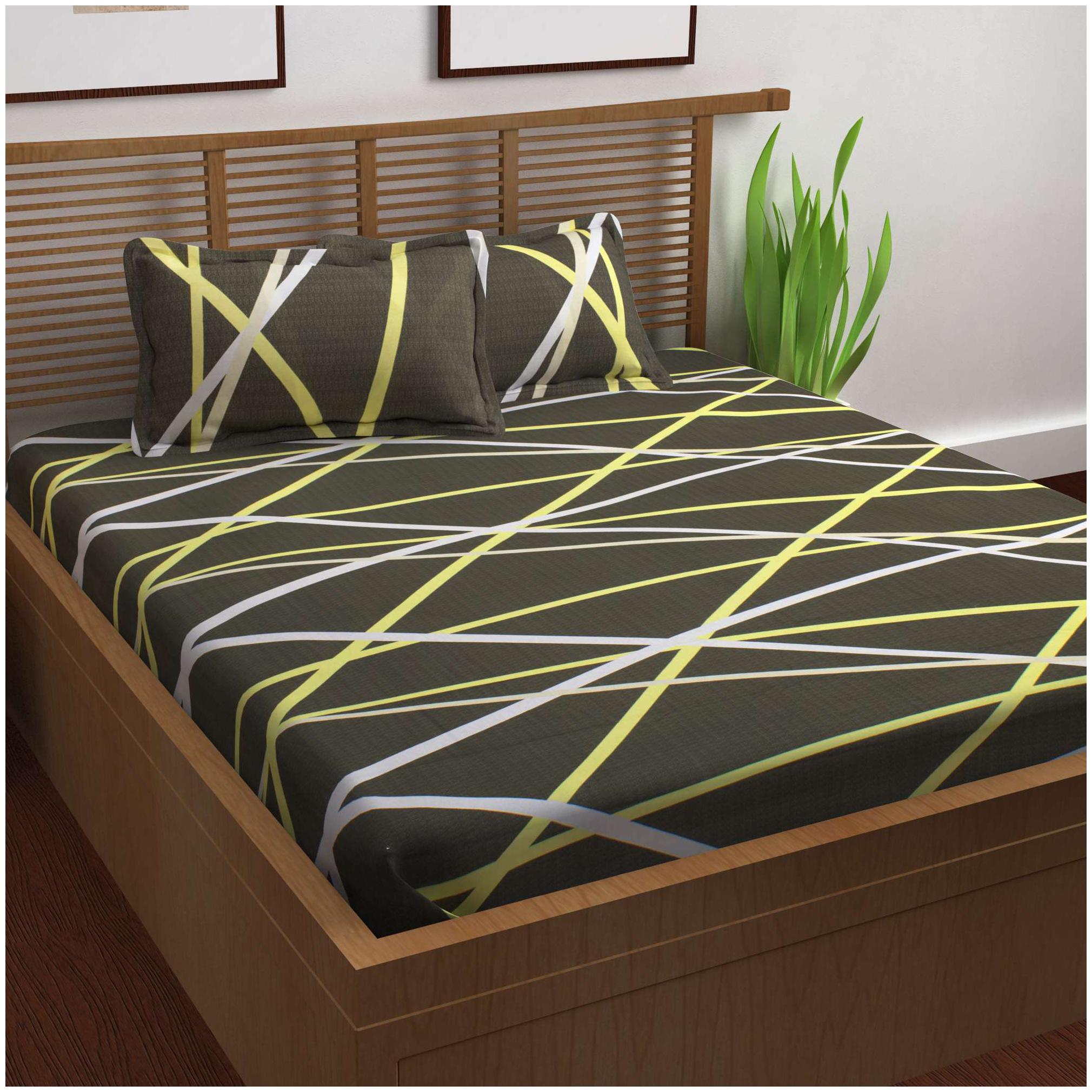 Story Home Cotton Geometric Double Size Bedsheet 120 TC ( 1 Bedsheet With 2 Pillow Covers Grey )
Story Home Cotton Geometric Double Size Bedsheet 120 TC ( 1 Bedsheet With 2 Pillow Covers Grey )