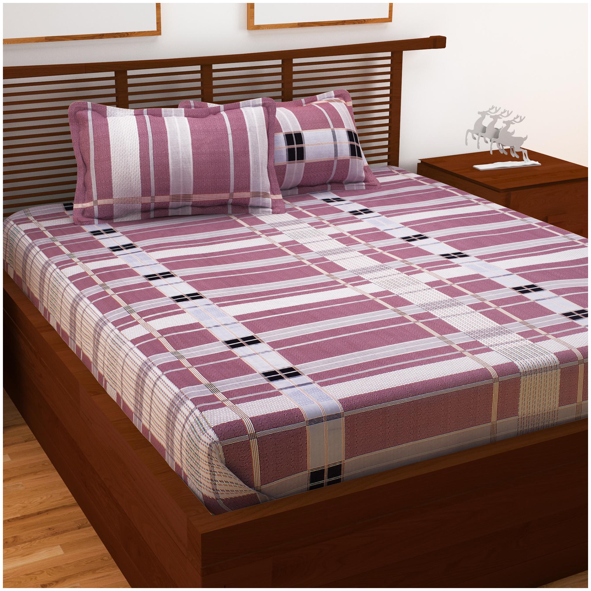 Story Home Cotton Checkered Double Size Bedsheet 120 TC ( 1 Bedsheet With 2 Pillow Covers Pink )
Story Home Cotton Checkered Double Size Bedsheet 120 TC ( 1 Bedsheet With 2 Pillow Covers Pink )