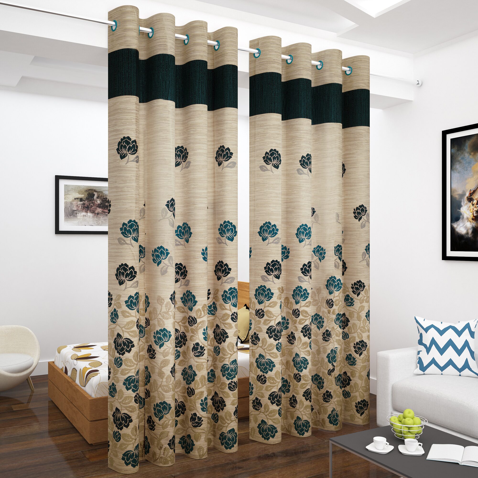 Story Home Jacquard Long Door Semi Transparent Blue Regular Curtain ( Eyelet Closure Floral )
Story Home Jacquard Long Door Semi Transparent Blue Regular Curtain ( Eyelet Closure Floral )